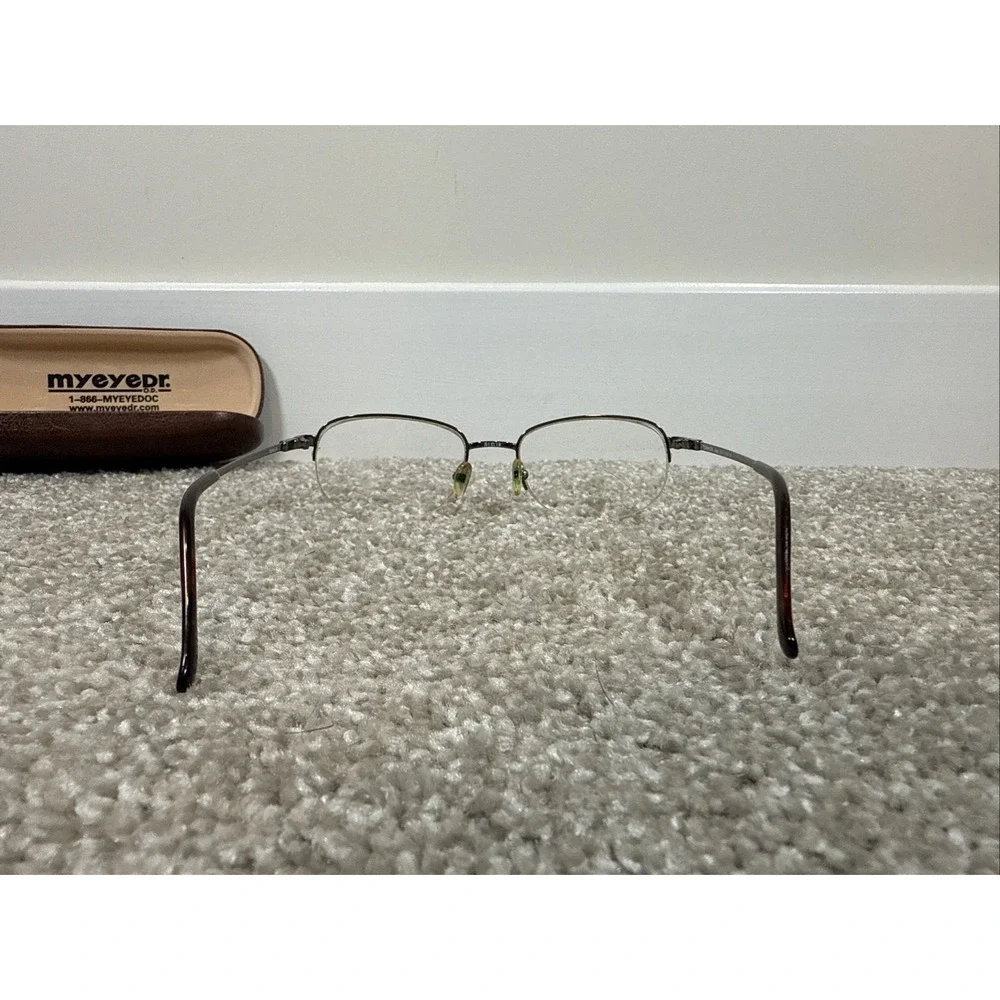 TuraFlex Eyeglasses Frame M868 Men's‎ Gunmetal Rectangular Half Rim 51-19-140